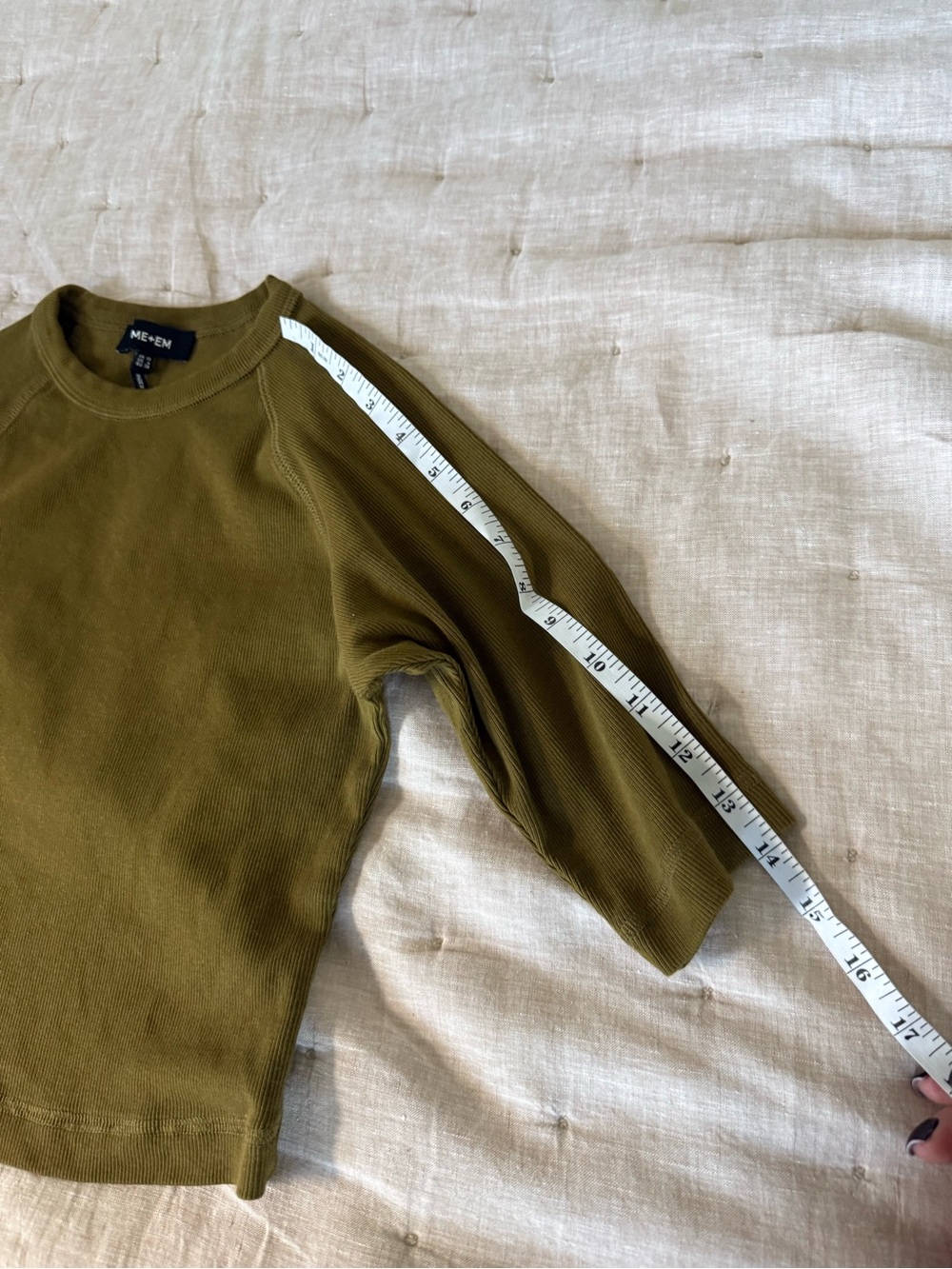 ME+EM Raglan Ribbed Crewneck Tee Size 6 - Picture 8 of 8